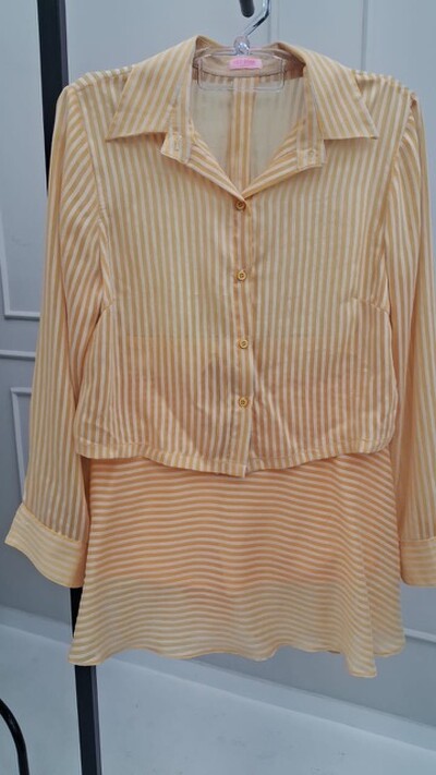 FotoConjunto voil stripes hotpink