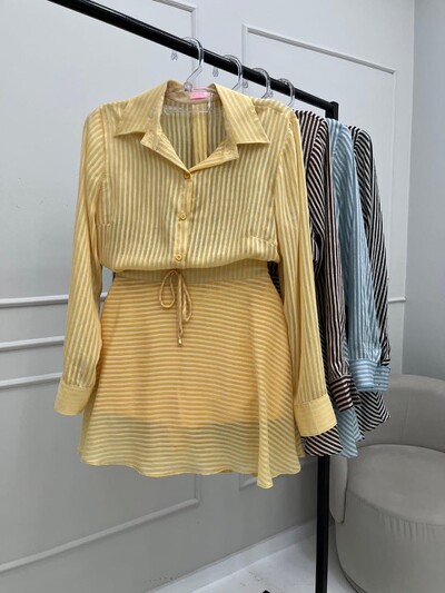 Foto Conjunto voil stripes hotpink