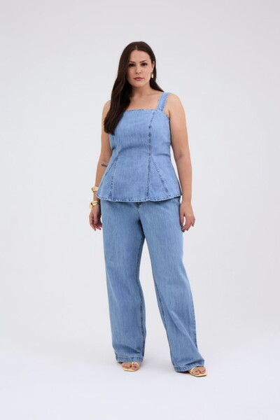 Foto calca jeans cos transpassado izzat