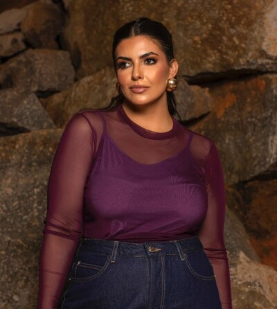 Foto pre venda blusa tule poliamida+ regata midi malha season divas