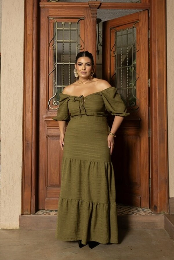 pre venda conjunto cropped cigana+ saia longa 3 marias season divas