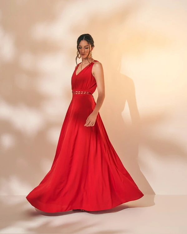 vestido longo belle trabalhado handmade quebela