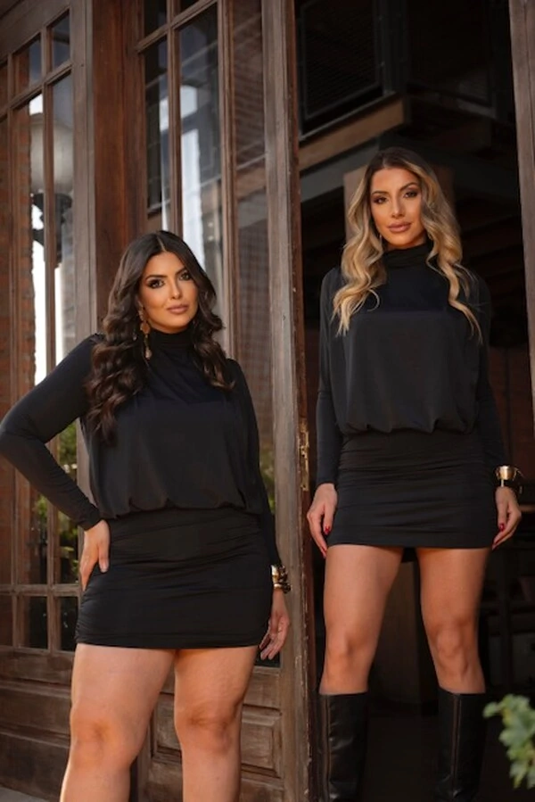 pre venda vestido tule drapeado manga longa divas