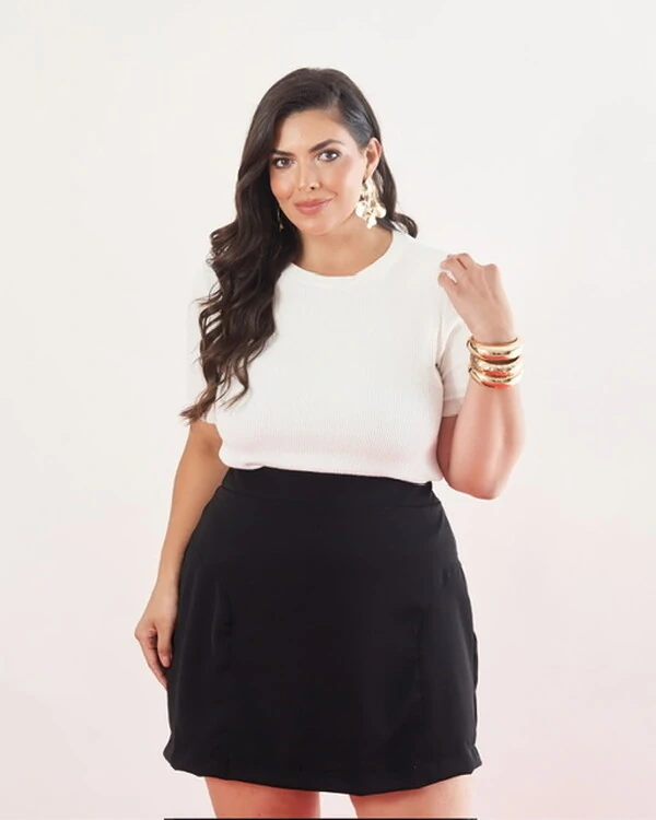 Blusa babylook malha kayla