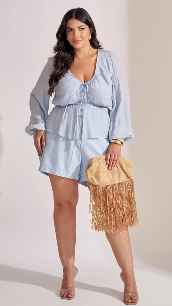 shorts viscose com botao tingido collab kayla