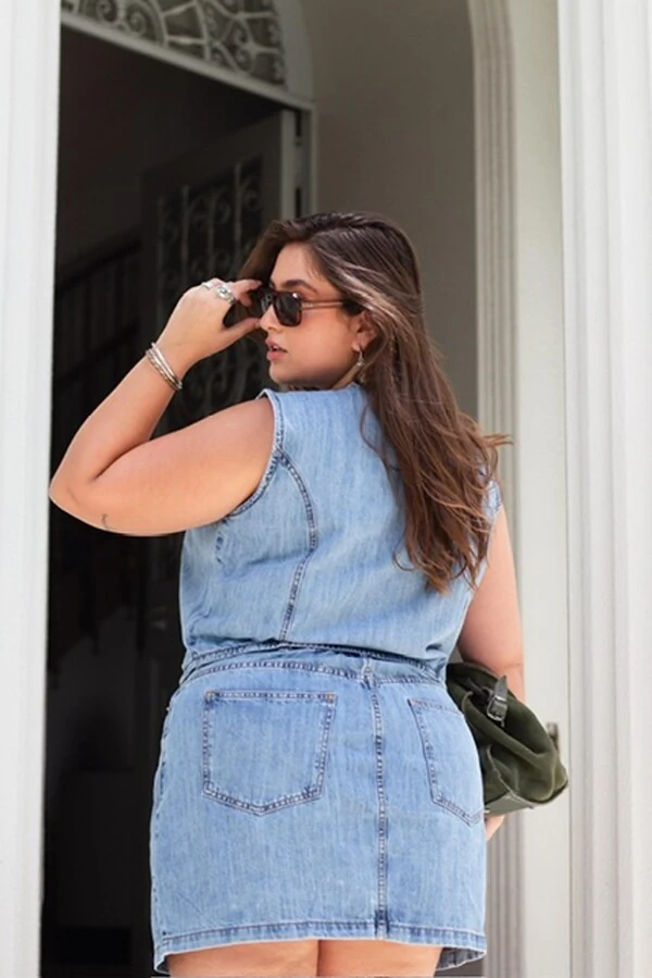 colete jeans azul claro izzat