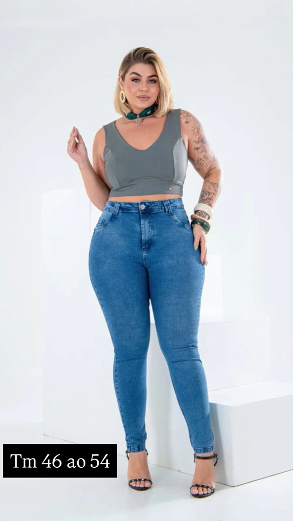Calca jeans skinny blue marina