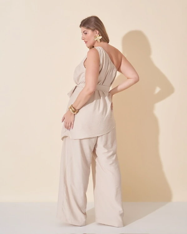 blusa um ombro viscose e poliamida assimetrica kayla