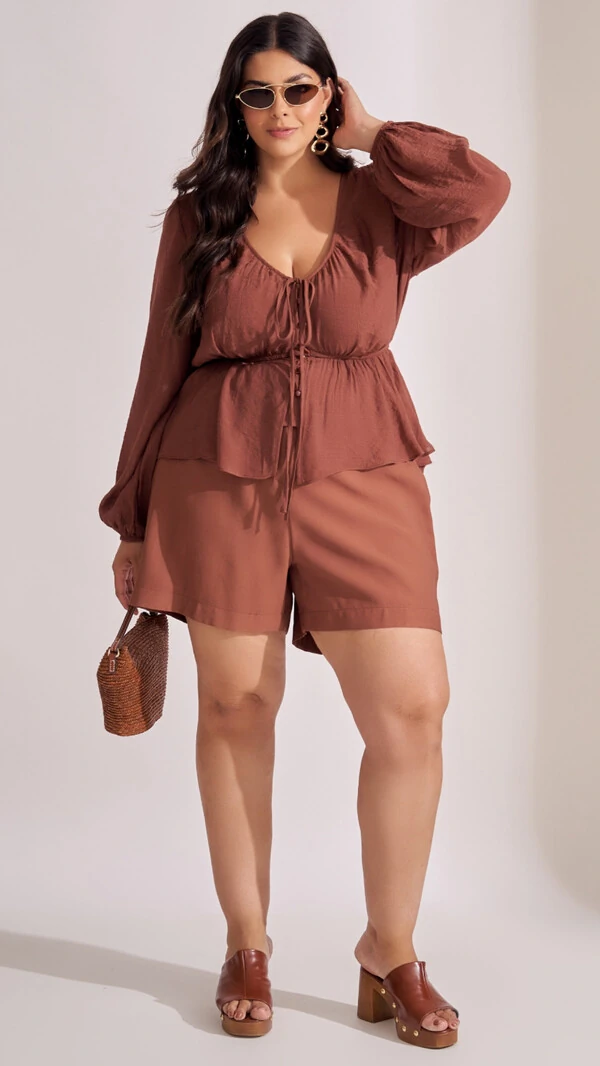 shorts viscose com botao tingido collab kayla