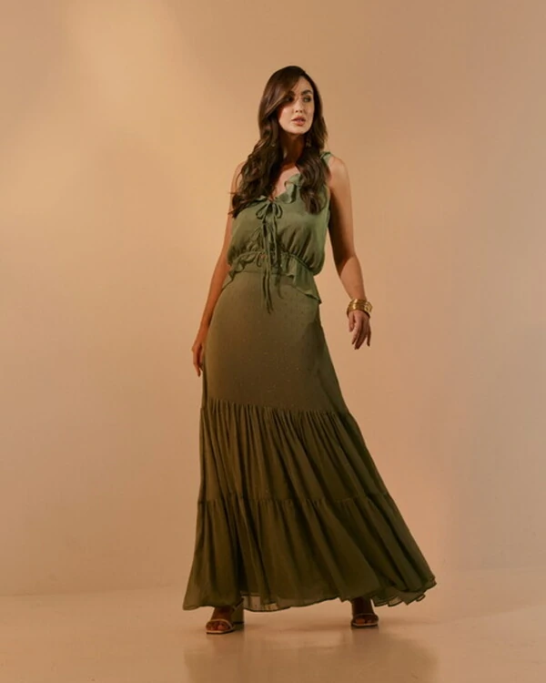 conjunto em crepe ggt com lurex chuvisco quebela