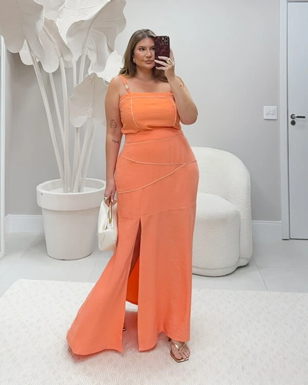 pre venda conjunto orange com vies sereia bellah