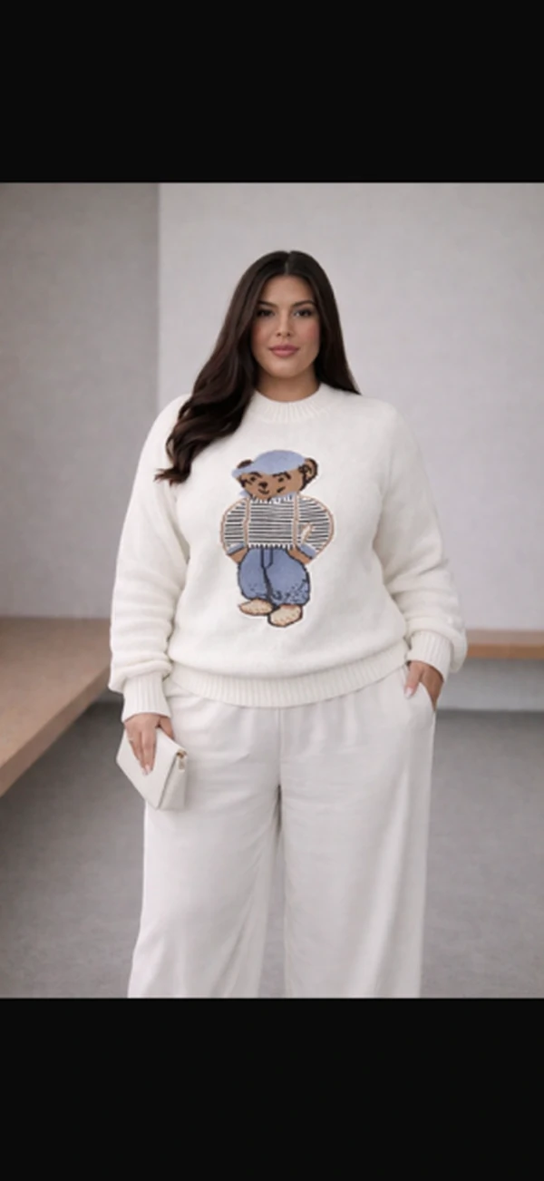 blusa tricot urso plus planet