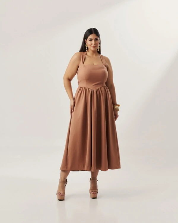 vestido colonial em tricoline com elastano e elastico costa quebela