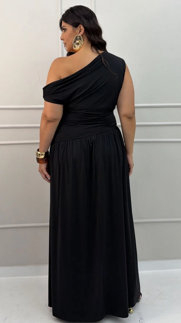 Vestido em malha amni toque gelado grecia hotpink