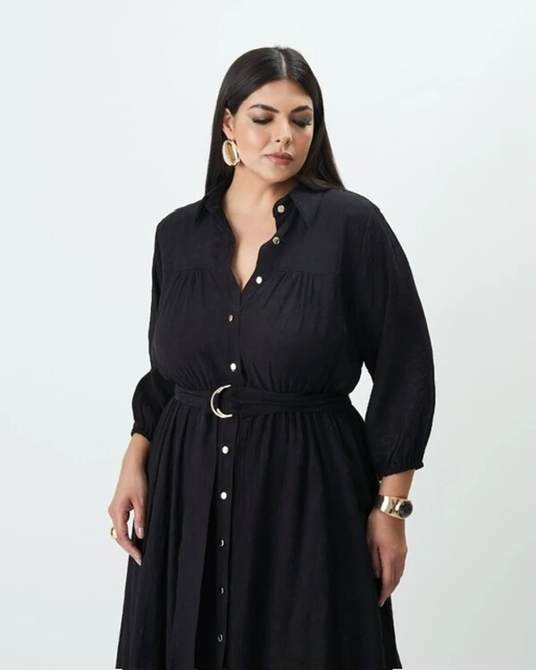 vestido chemise midi paisley quebela