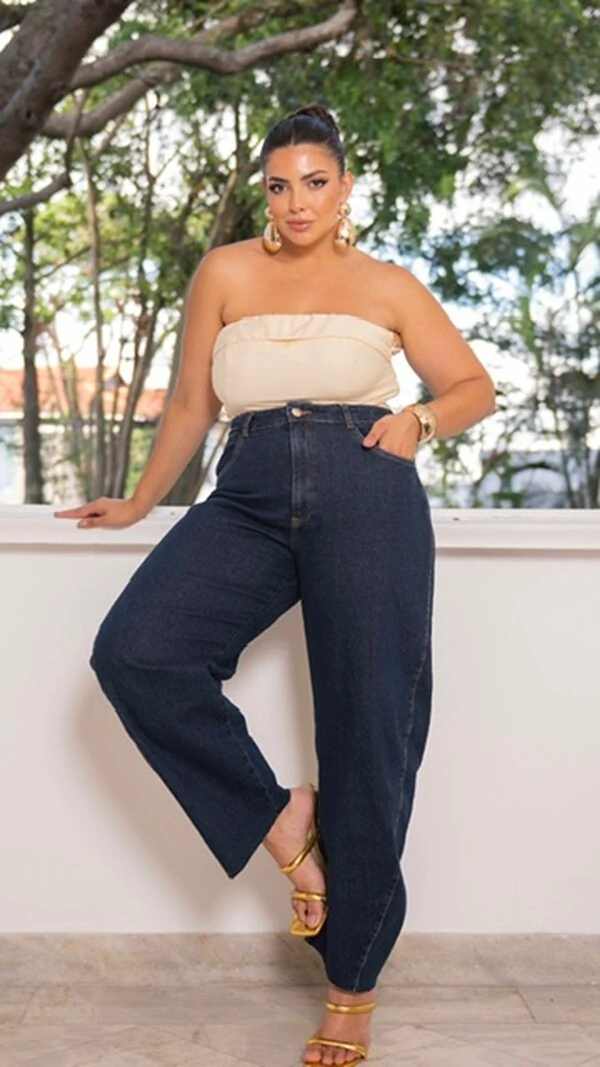 pre venda calca jeans barrel blue divas