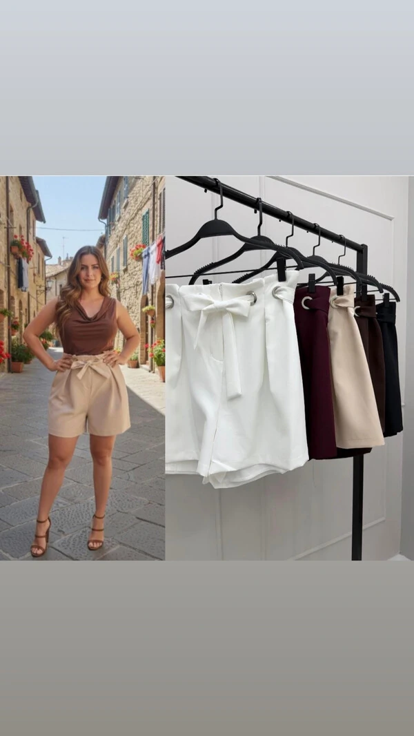 shorts clochard com ilhos hotpink