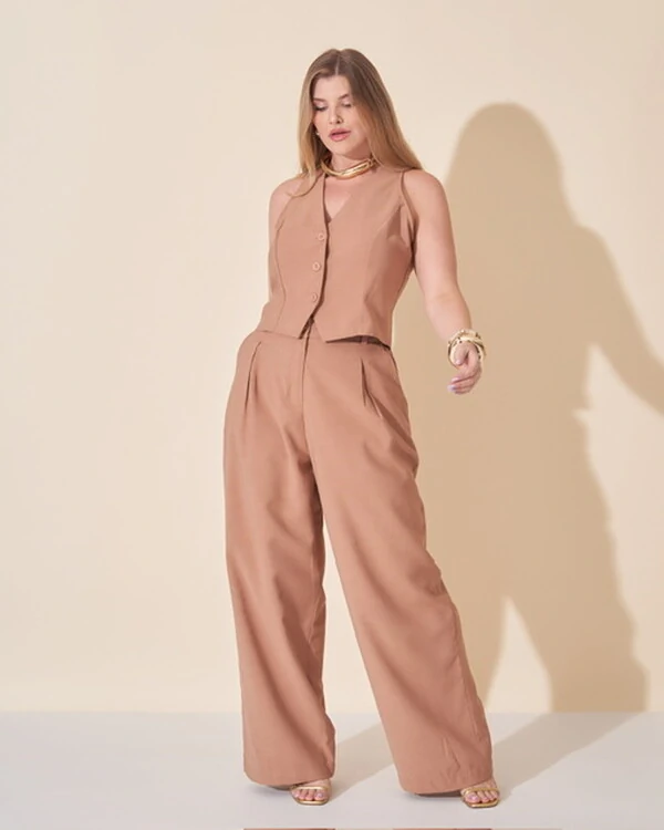 calca alfaiataria viscose nature kayla