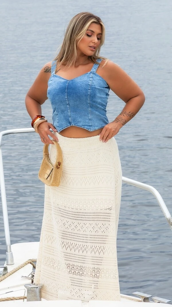 Pre venda cropped jeans denim mr fr