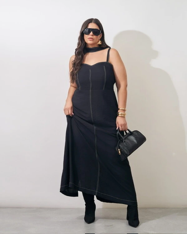 vestido viscose poliamida prespontado faixa elisabeth kayla