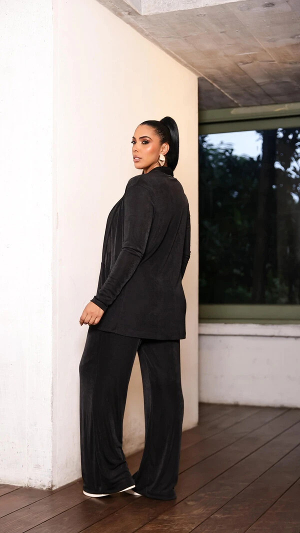 cardigan alongado aveludado larissa upper