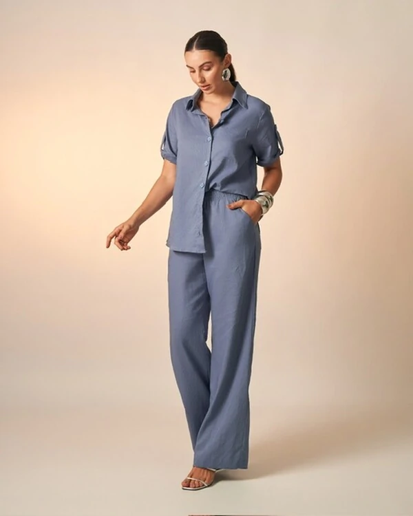 camisa nalu viscose e linho kayla