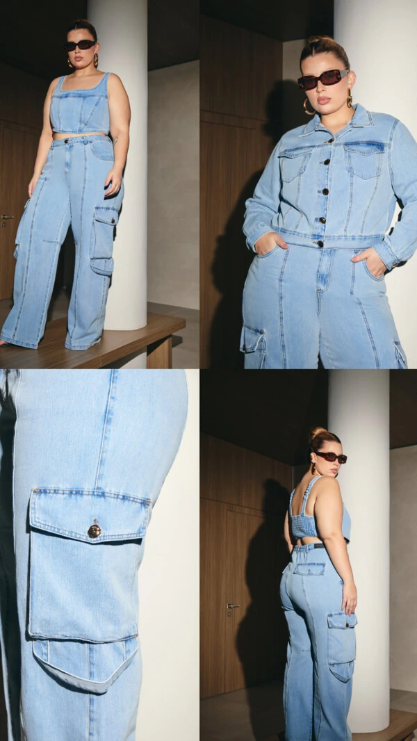 jaqueta jeans curvy blue izzat