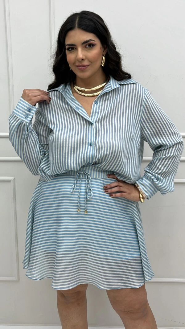 Conjunto voil stripes hotpink