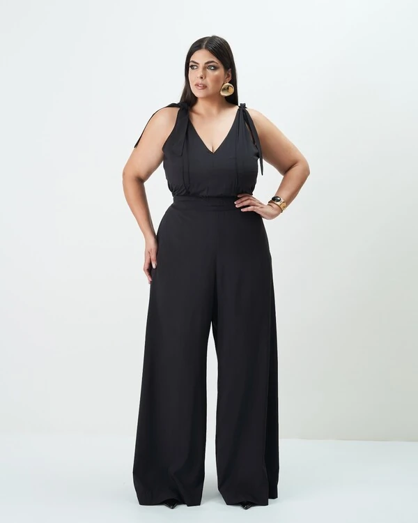 macacao decote v com argola ombro quebela