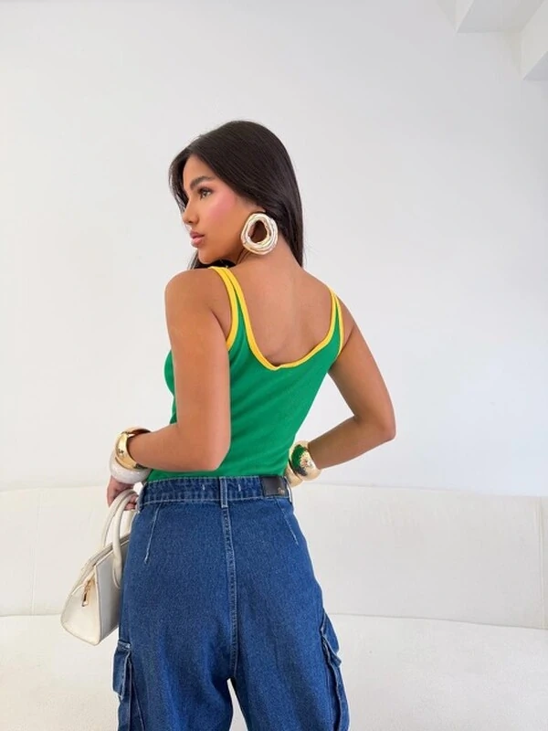 PRE VENDA regata canelada premium bicolor bandeira do brasil planet