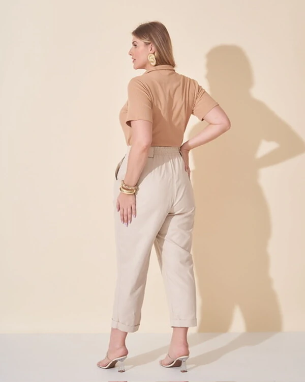 blusa malha micro rib polo kayla
