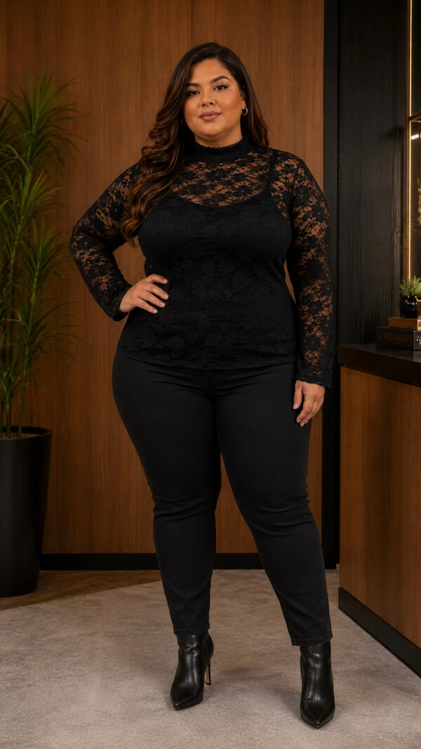 blusa renda poliamida flower