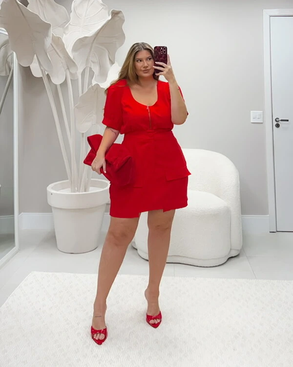 pre venda conjunto blusa ziper midi+ saia shorts assimetrico bellah