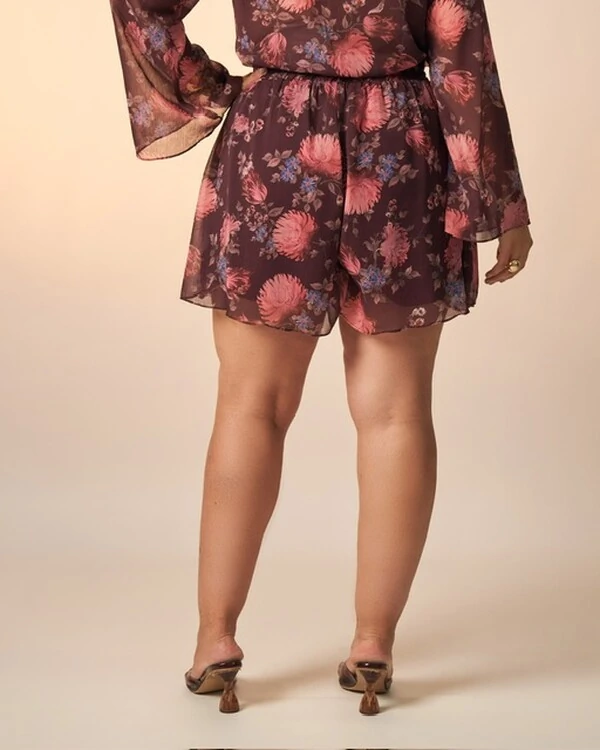 blusa chiffon celeste floral kayla