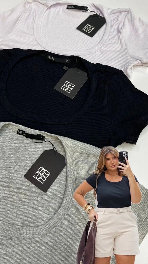 Pre venda blusa canelada premium tellos