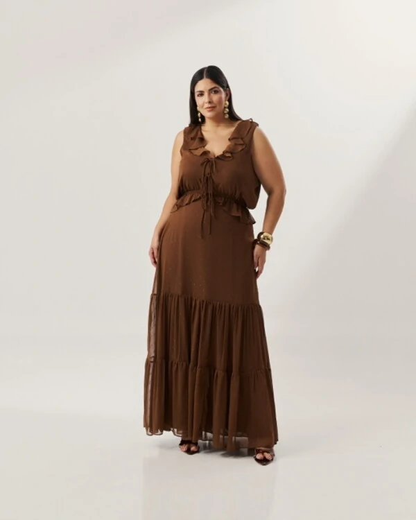 conjunto em crepe ggt com lurex chuvisco quebela
