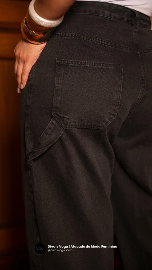 Pre venda calca jeans barrel black divas