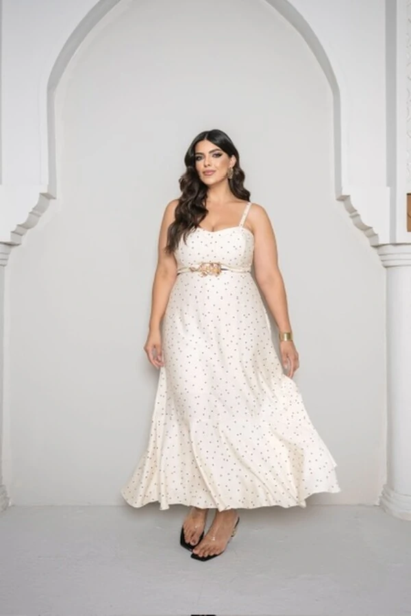 Vestido midi poa divas