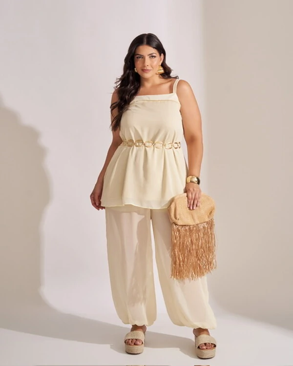 Blusa alongada regata viscose kayla