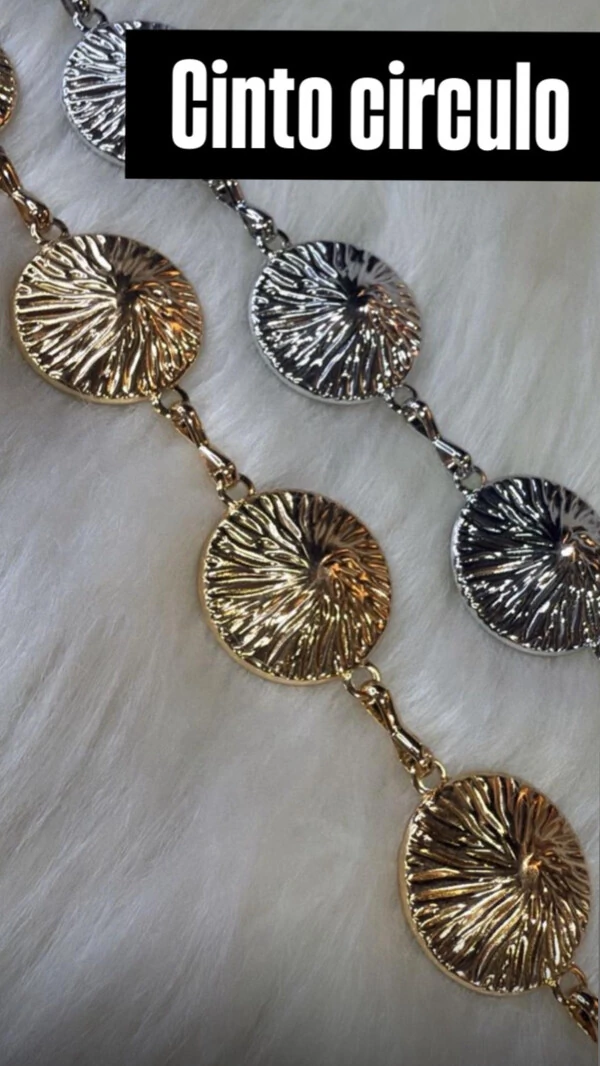 cinto metal circulo 135cm