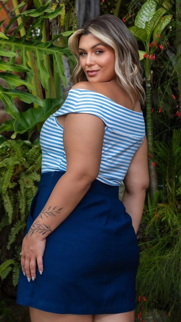 Pre venda blusa malha listrada ombre mr fr