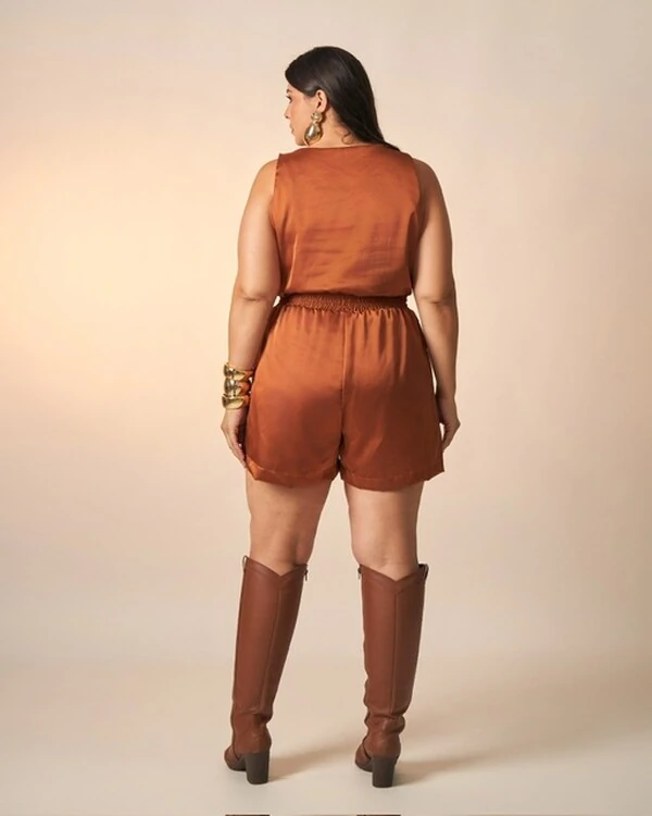 shorts acetinado poliester melissa kayla