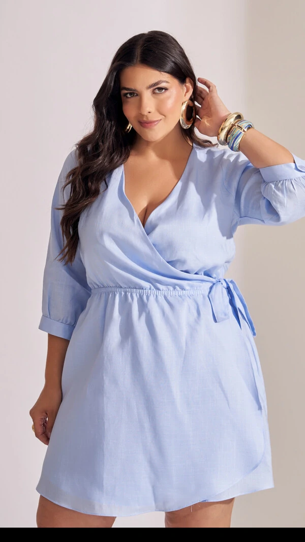 vestido curto liocel transpassado collab kayla