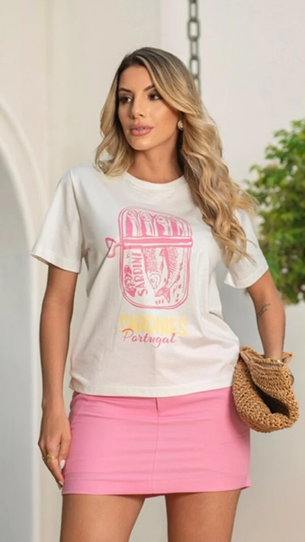 pre venda t shirt algodao sardinha divas