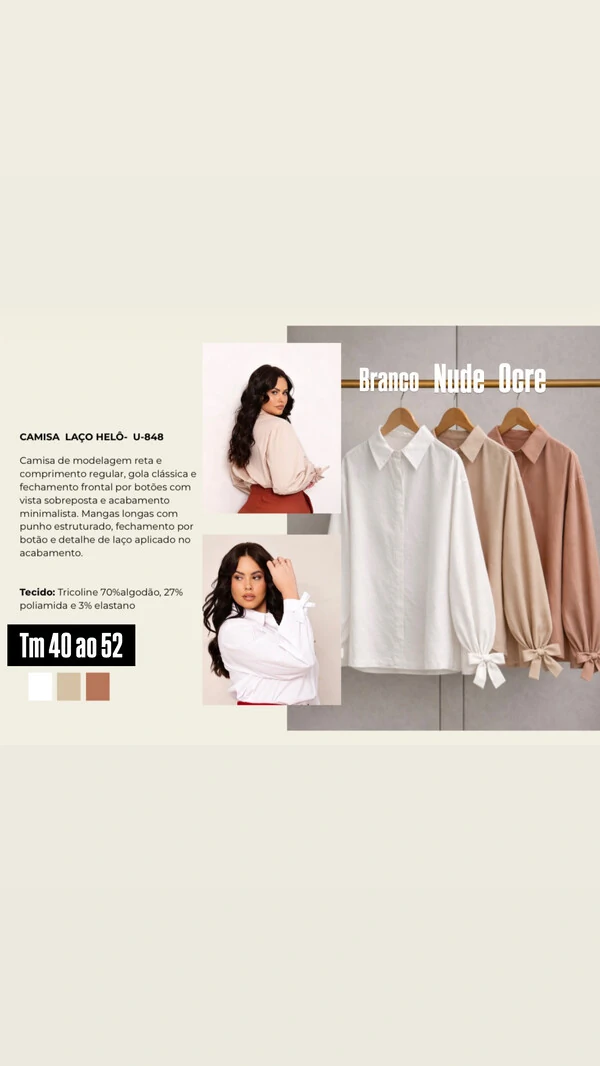 Camisa tricoline algodão laco helo upper