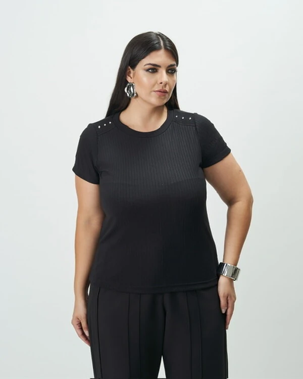 blusa canelada quebela