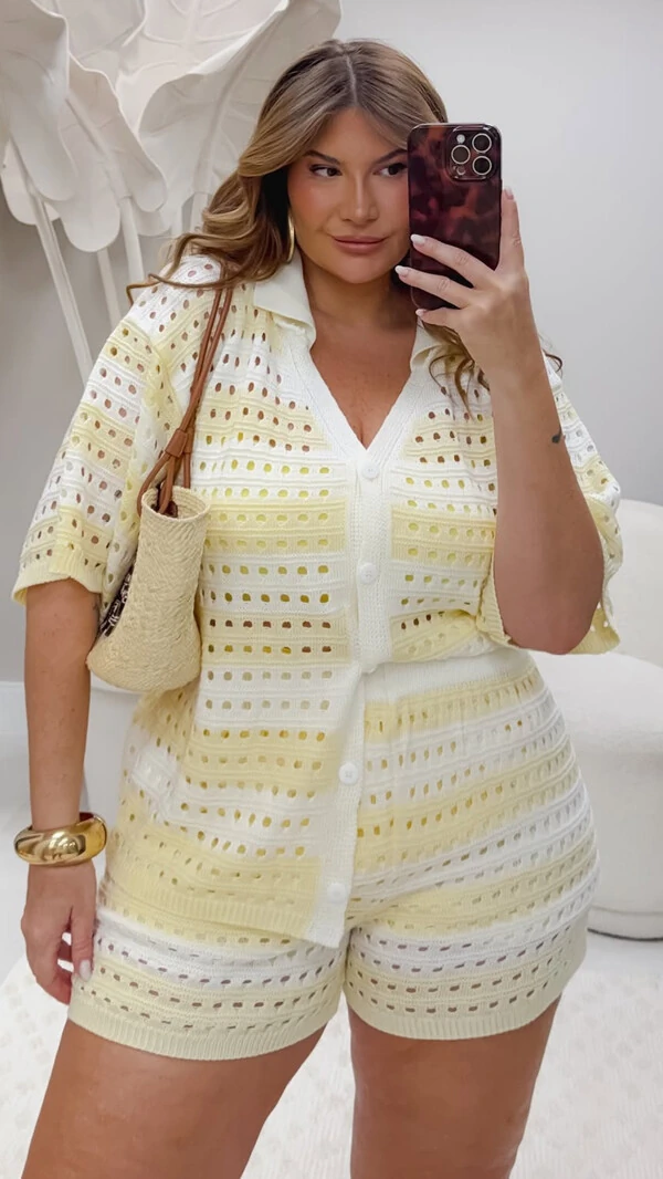 conjunto listras polo vazado verao planet