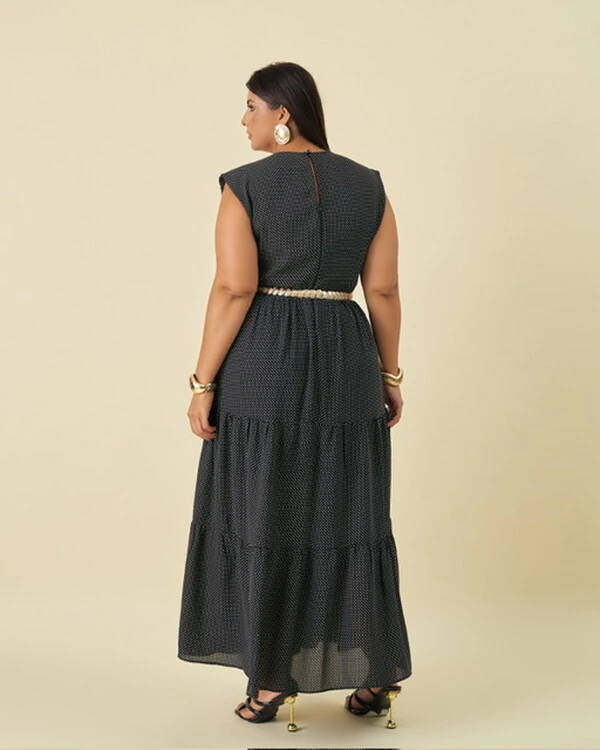 Vestido dot crepe poa kayla