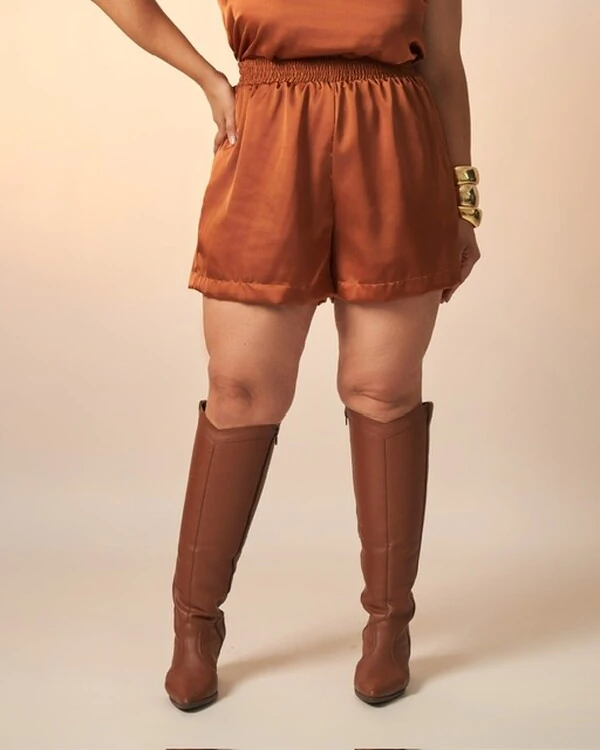 shorts acetinado poliester melissa kayla