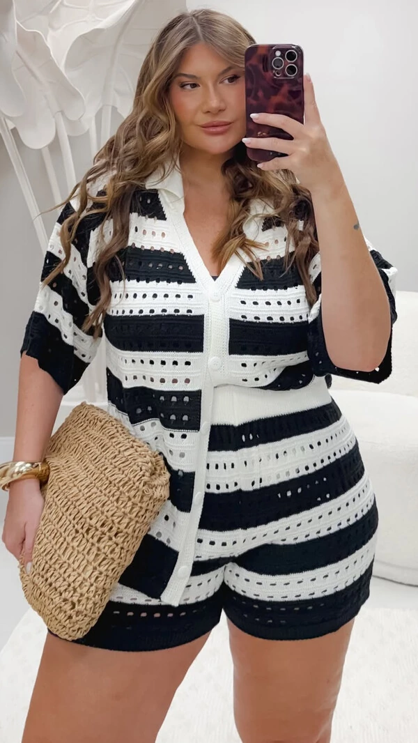 conjunto listras polo vazado verao planet